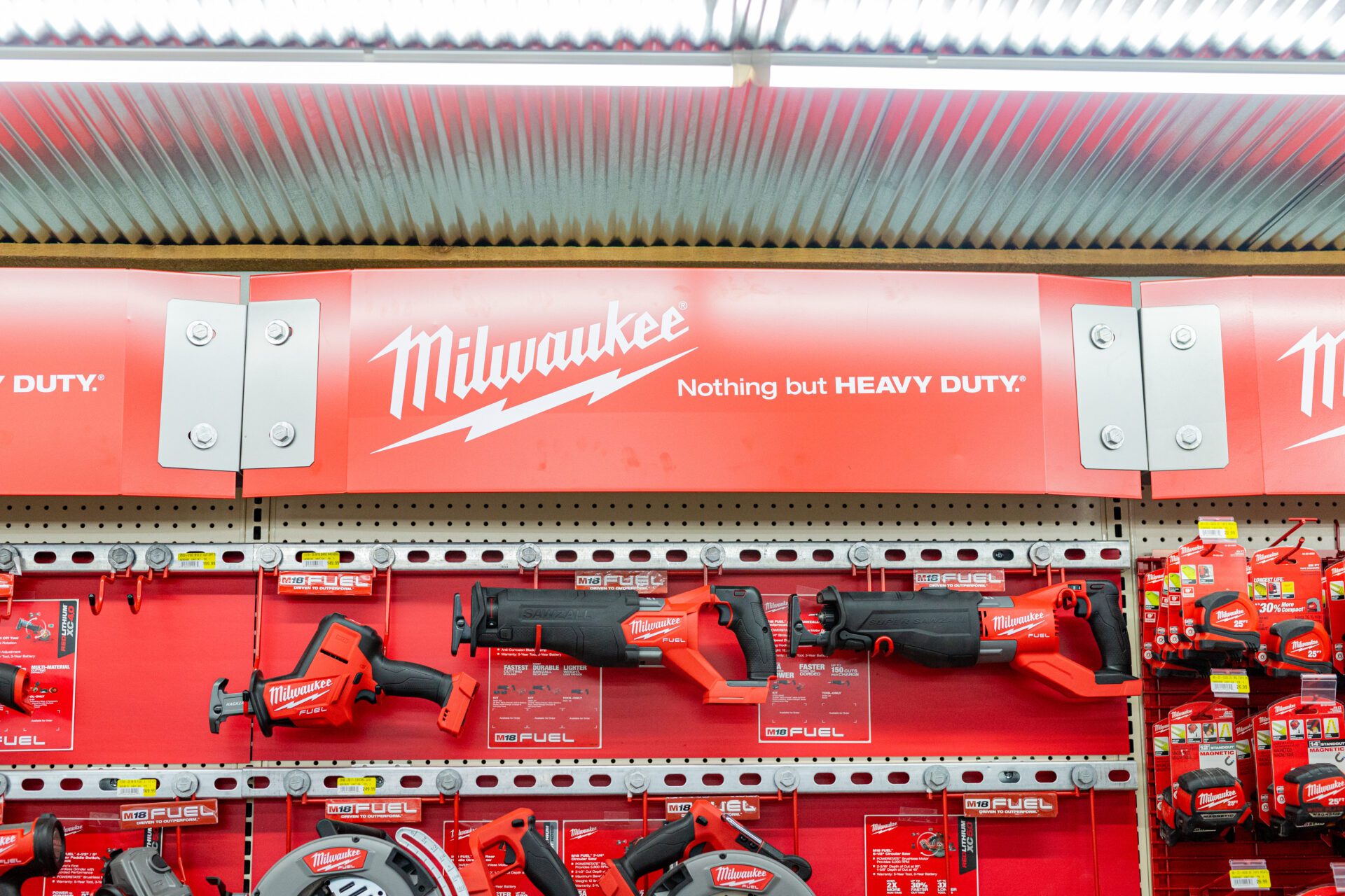 Milwaukee display at Diamond Building Supply